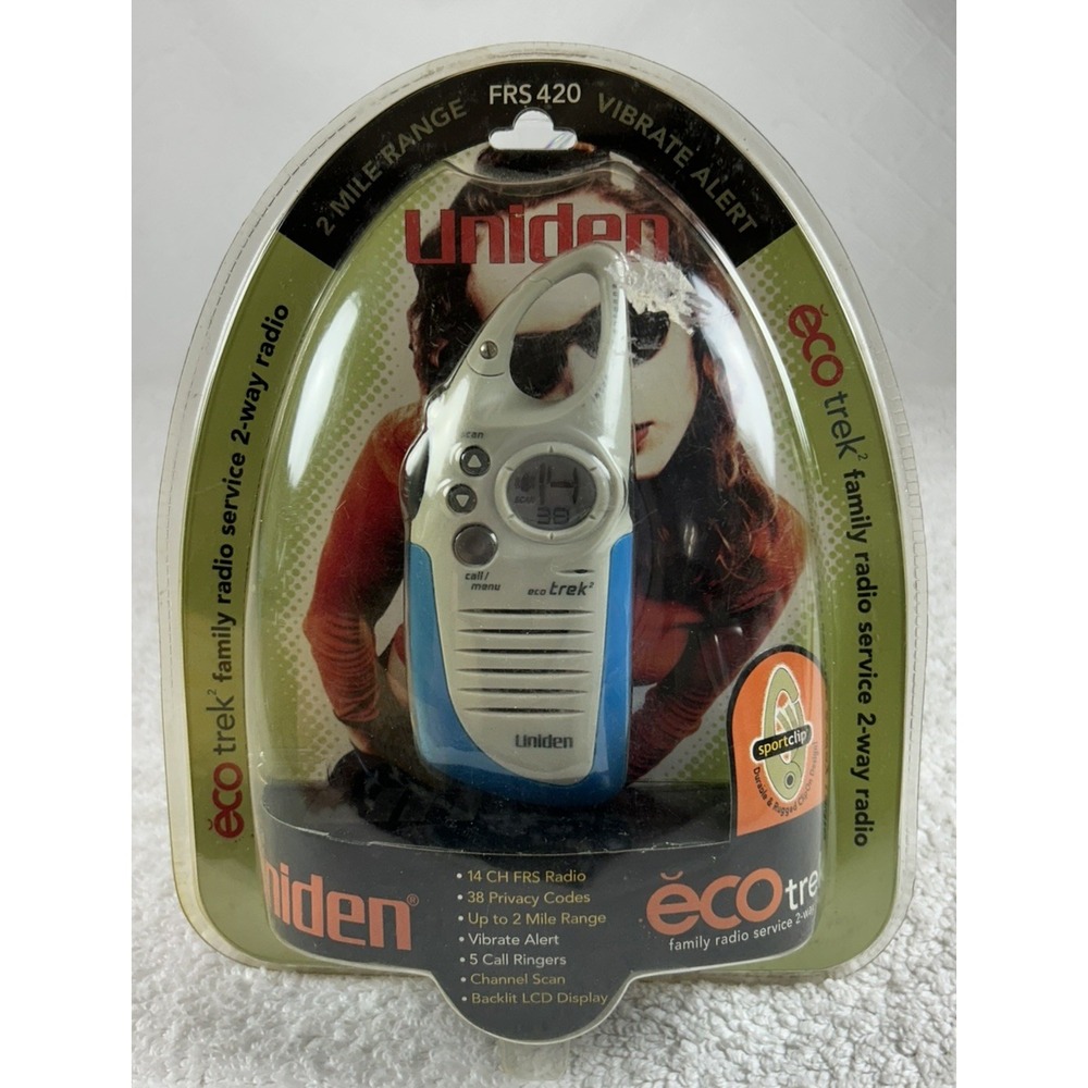 NIB FRS420 Uniden Eco Trek 2-Mile Range 14 Channel FRS Two-Way Radio Sealed